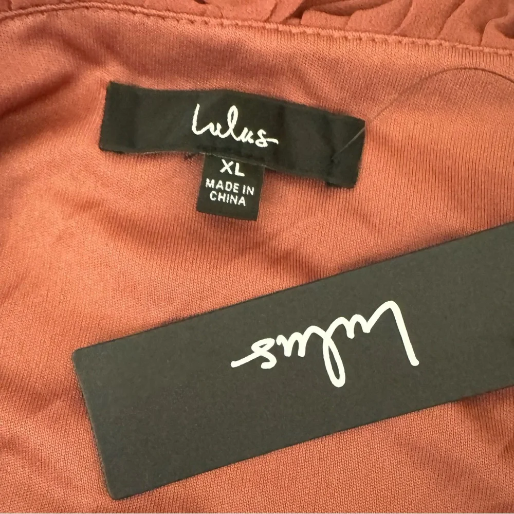 Lulu's Rust Ruffle-Trim Maxi Dress - Picture 5 of 8